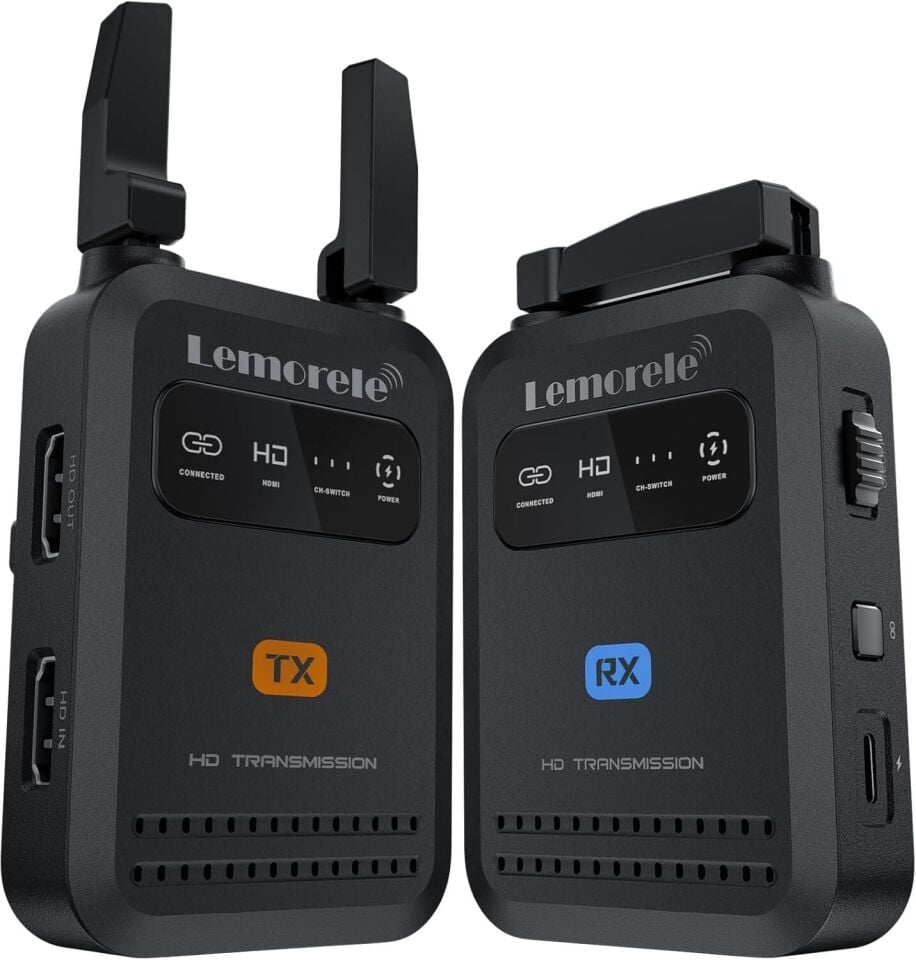 Lemorele R5000 Wireless Video Transmission 200 Metre Kablosuz HDMI Video Aktarım Kiti (1080p 60Hz, 5GHz, Dual Anten)