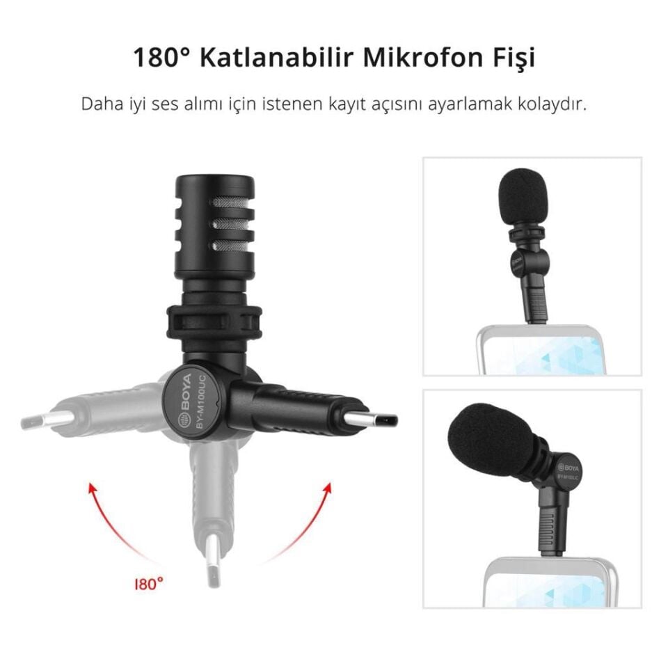 Boya BY-M100UC Kompakt Type-c Telefon Mikrofonu