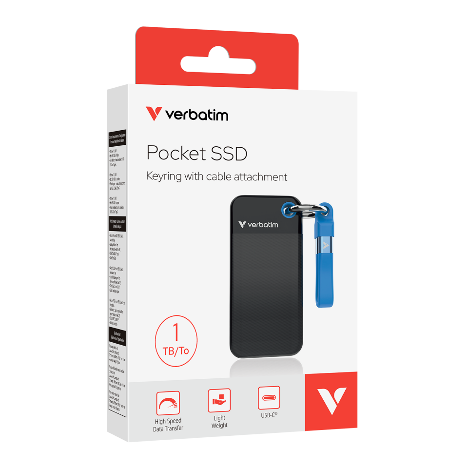 Verbatim 32191 Pocket SSD USB 3.1 Gen2 1TB B/B