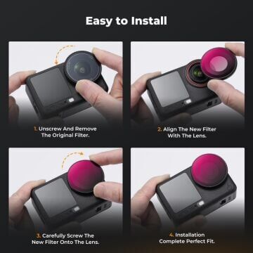 K&F Concept DJI Osmo Action 6 ND/PL 4'lü Filtre Seti