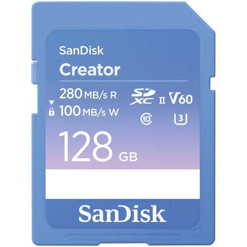 SanDisk 128GB Creator Series 280MB/s V60 UHS-II SDXC Hafıza Kartı SDSDXEP-128G-GNCIS