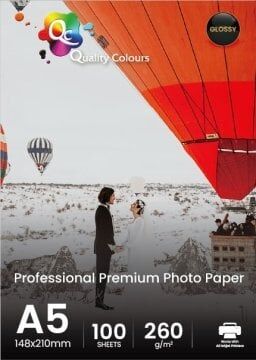 A5 Fotoğraf Kağıdı 260gr Parlak Qc 100 Yaprak 148x210mm