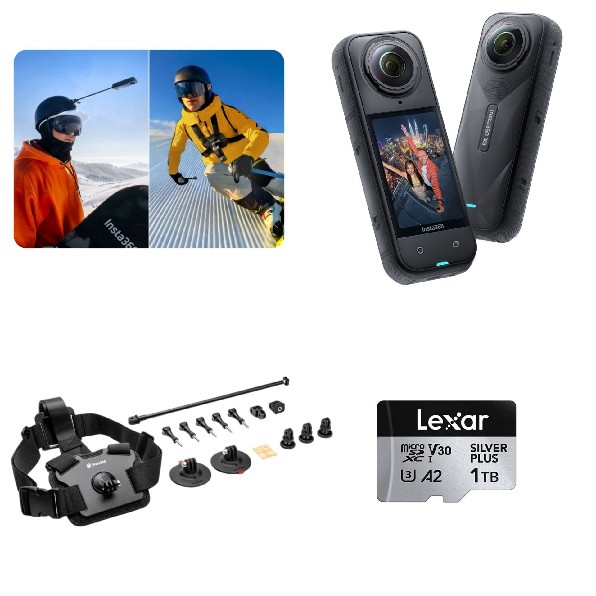Insta360 X5 Snow (Kar) Kiti 1 TB Micro SD