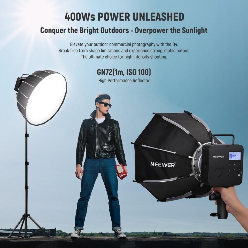 Neewer Q4 400Ws 2.4G TTL Akülü Paraflaş (Nikon)