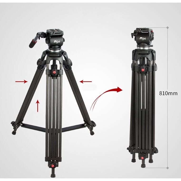 Jieyang 0606B 185cm Profesyonel Video Tripod