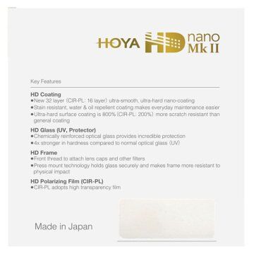 Hoya 55mm HD Nano MK II Circular Polarize Filtre