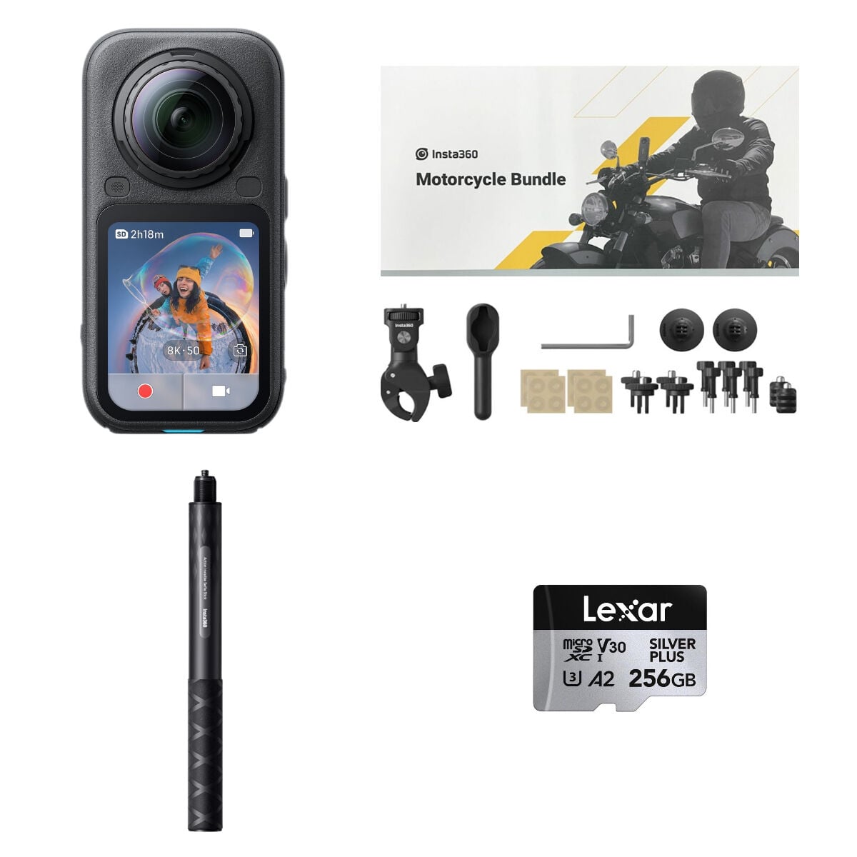 Insta360 X6 Aksiyon Kamerası - Motosiklet Kiti