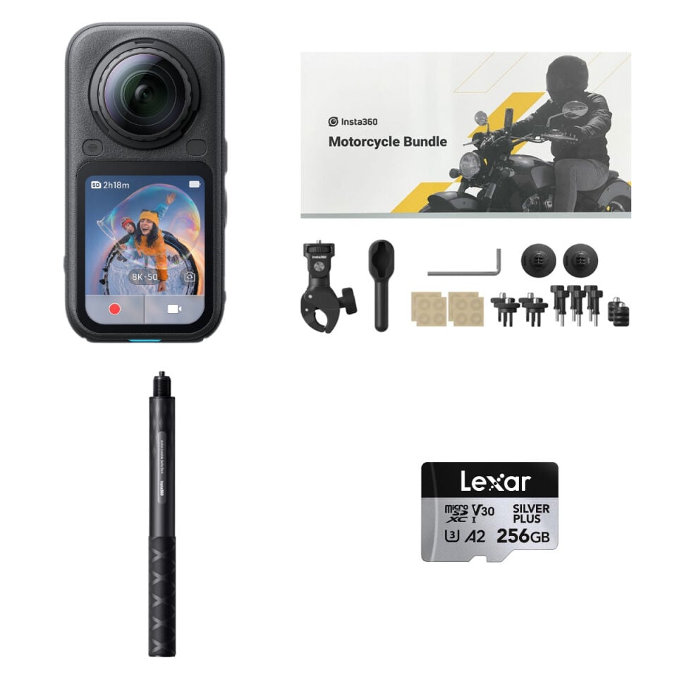Insta360 X6 Aksiyon Kamerası - Motosiklet Kiti
