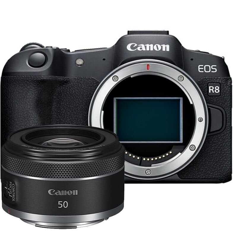 Canon EOS R8 Body + RF 50mm f/1.8 STM Lens