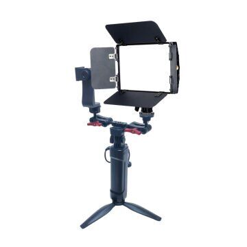 GDX CF-150C RGB Telefon Vlog Seti + El Tipi Powerbank Tripod Batarya