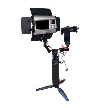 GDX CF-150C RGB Telefon Vlog Seti + El Tipi Powerbank Tripod Batarya