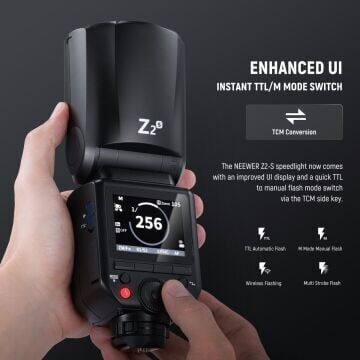 Neewer Z2PRO-S Sony Uyumlu 76W Yuvarlak Kafa Akülü Tepe Flaşı