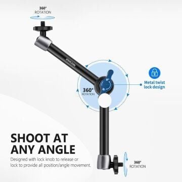 Neewer ST-20 11'' 28cm 1/4'' Vidalı Magic Arm & Yengeç Clamp