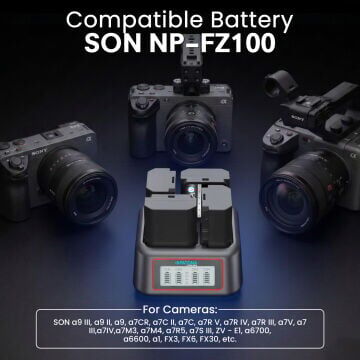 Patona 4179 Platinum USB-C PD 4'lü Hızlı Sarj Cihazı Sony NP-FZ100