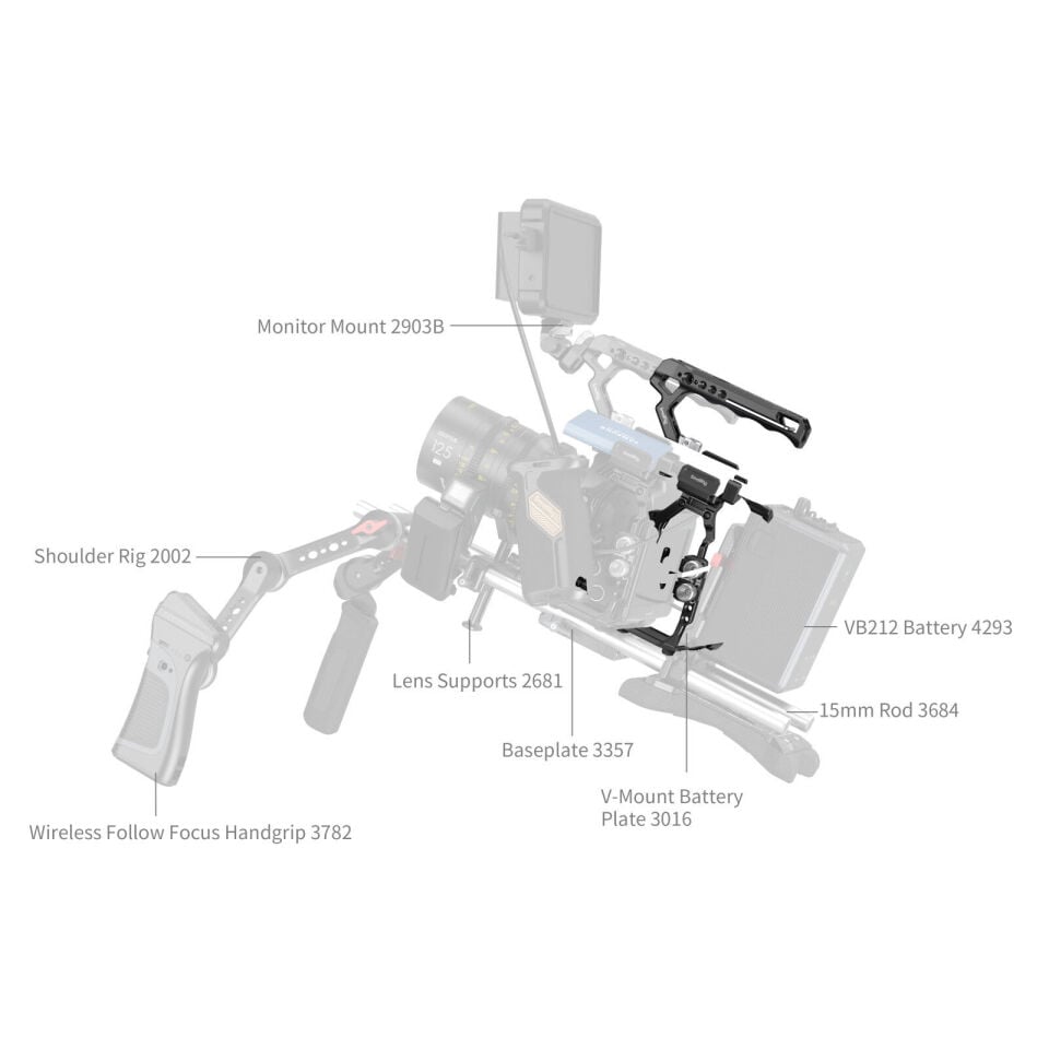 SmallRig 4574B  Blackmagic Design Cinema 6K  için  Temel Kafes Kiti