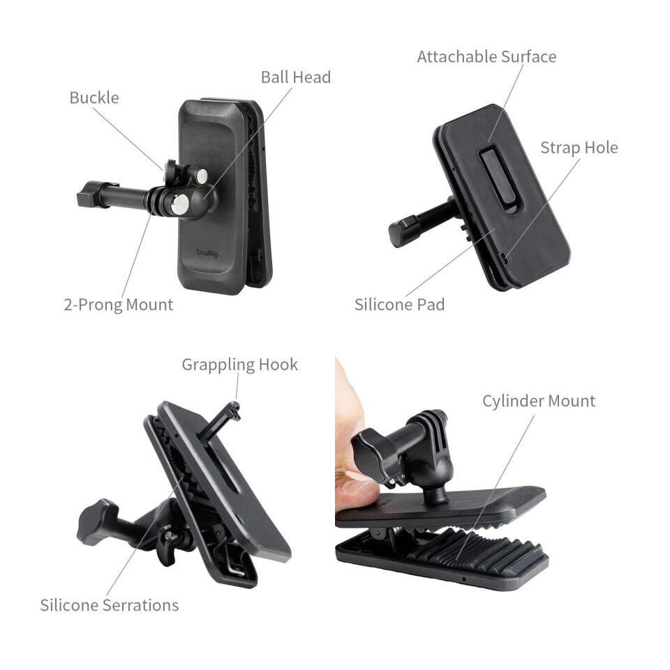 SmallRig 5722 Aksiyon Kameraları için Sırt Çantası Klipsi