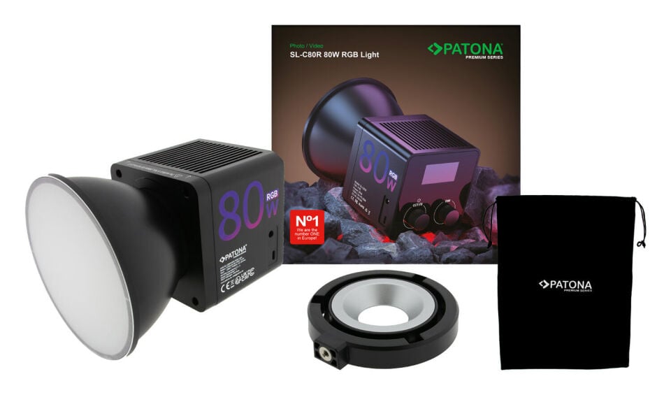 PATONA 4245 SL-80R 80W RGB LED Hızlı Kurulum  60cm Octagon Softbox Video ve Fotoğraf ışığı Tekli Kit