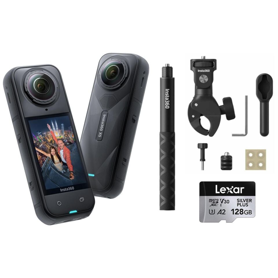 Insta360 X5 Aksiyon Kamerası - Motosiklet Kiti Heavy Duty Clamp