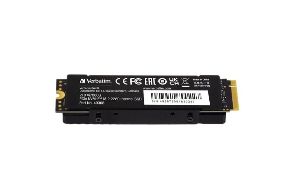 VERBATIM 49368 - 2TB VI7000G M.2 NVME PCIE GEN 4 SSD (Okuma 7400MB/sn. - Yazma 6700MB/sn.)