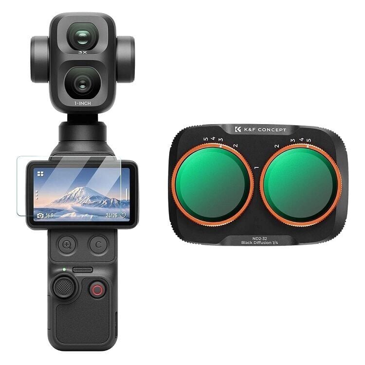 K&F Concept DJI Osmo Pocket 4P İçin Mist VND Filtre (ND2-32 & Black Mist 1/4)