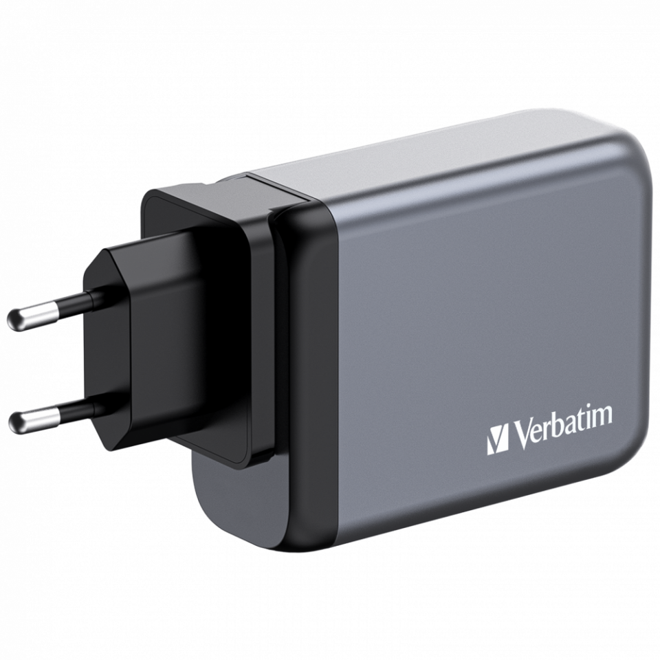 Verbatim 100W GAN Hızlı Şarj 4-Bağlantı Noktalı 2 x Usb-C PD 100W / 1 x Usb-C PD 65W / 1 x Usb-A QC 3.0-(32202)