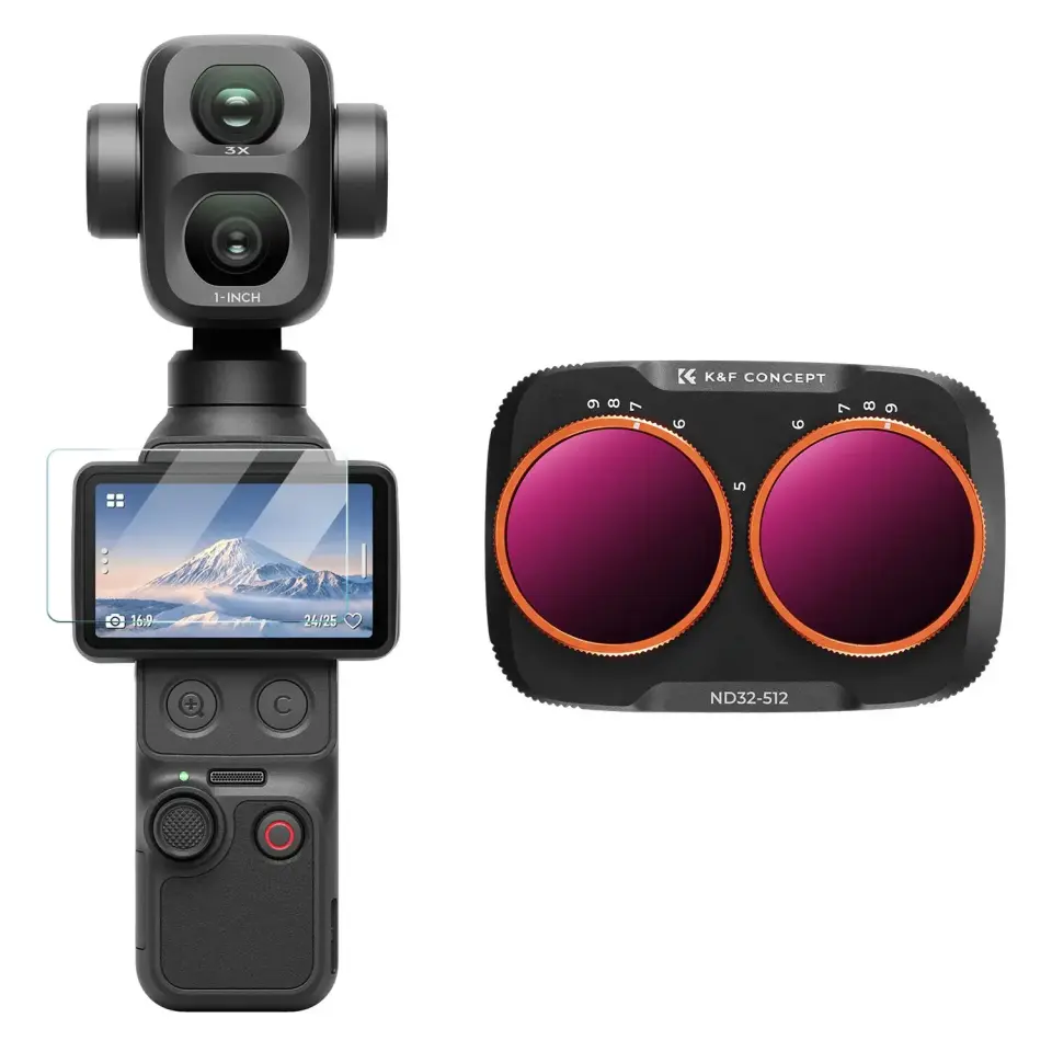 K&F Concept DJI Osmo Pocket 4P İçin Değişken ND Filtre (ND32-512) (Plastik)
