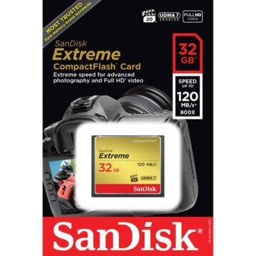 SanDisk 32GB Extreme CompactFlash 120MB/s Hafıza Kartı
