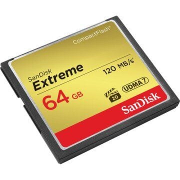 SanDisk 64GB Extreme CompactFlash 120MB/s Hafıza Kartı (2'li Paket)