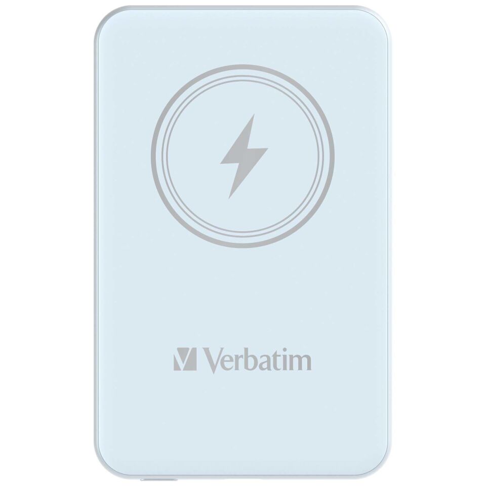 Verbatim 5000 Mah Manyetik Kablosuz (Magsafe) 15W Powerbank 20W PD Mavi Renk Kablo Dahil-(32242)