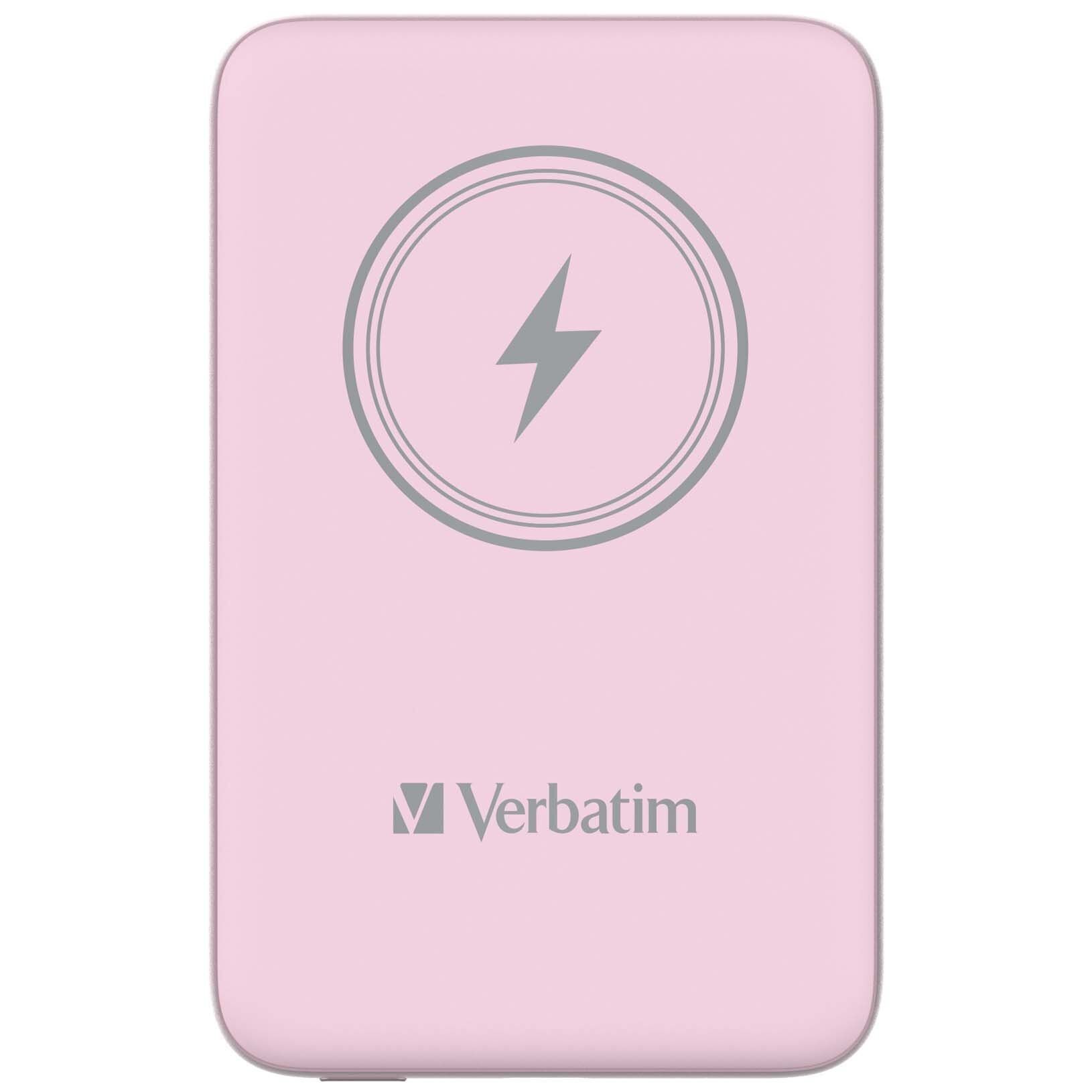 Verbatim 10000 Mah Manyetik Kablosuz (Magsafe)15W Powerbank 20 W PD Pembe Renk Kablo Dahil-(32248)