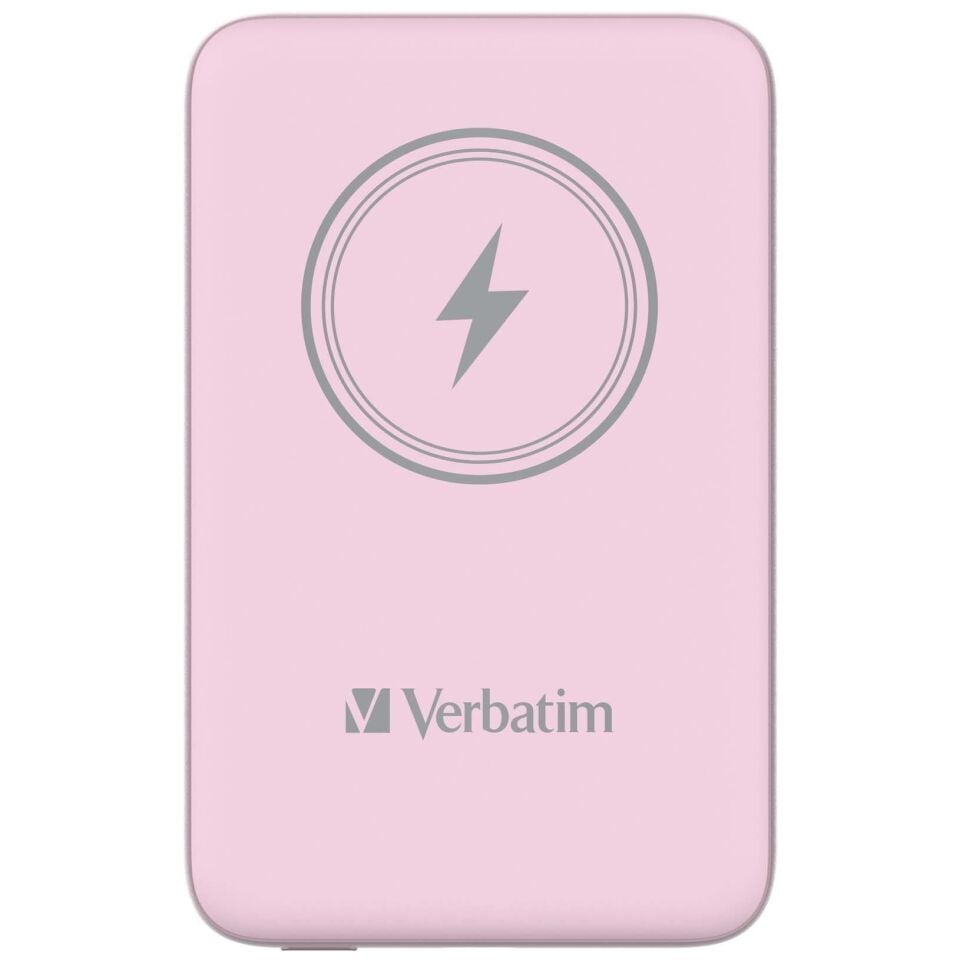 Verbatim 10000 Mah Manyetik Kablosuz (Magsafe)15W Powerbank 20 W PD Pembe Renk Kablo Dahil-(32248)