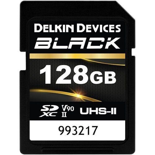 Delkin 128GB SD UHS-II U3 V90 Black Hafıza Kartı