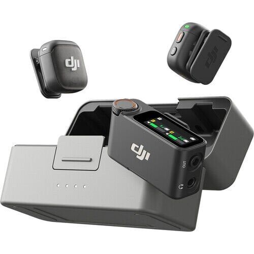 DJI Mic 3 İki Kişilik Kompakt Kablosuz Mikrofon Sistemi/Kamera ve Akıllı Telefon için Kaydedici