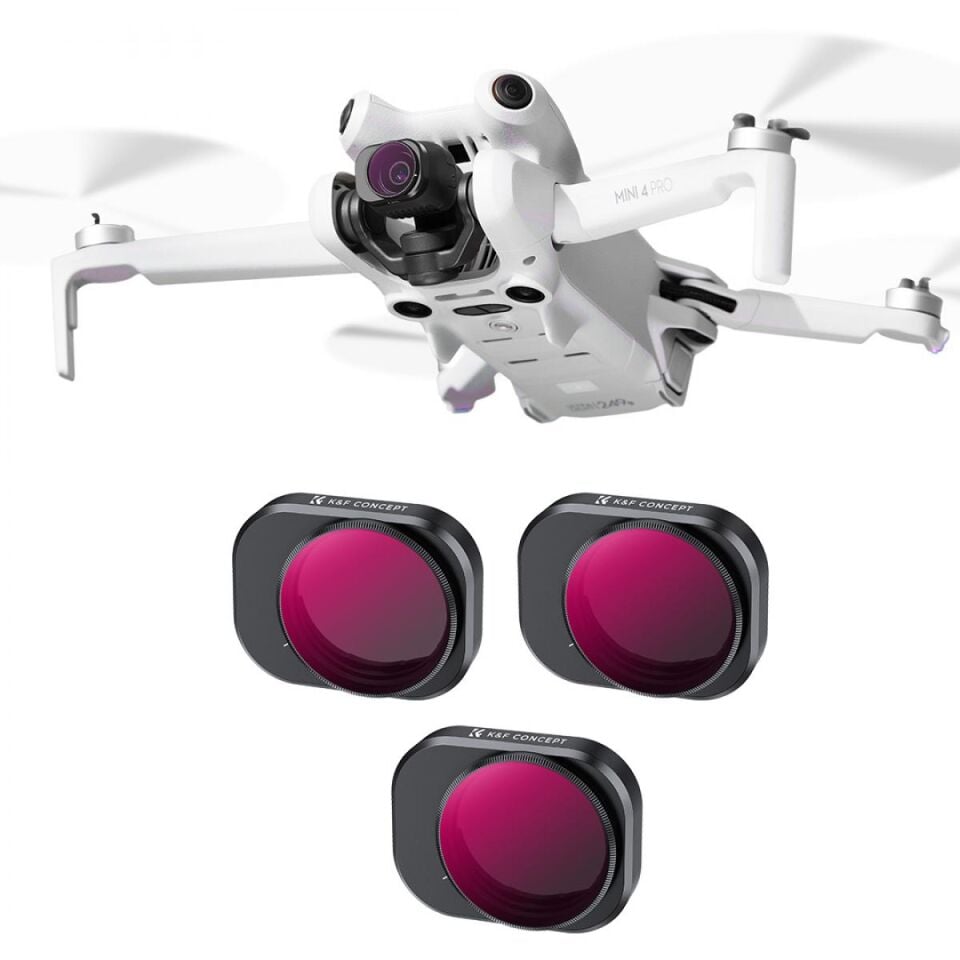 K&F CONCEPT DJI MİNİ 4 PRO ND FİLTER KİT 3 PACK (ND8 + ND16 & + ND32 )