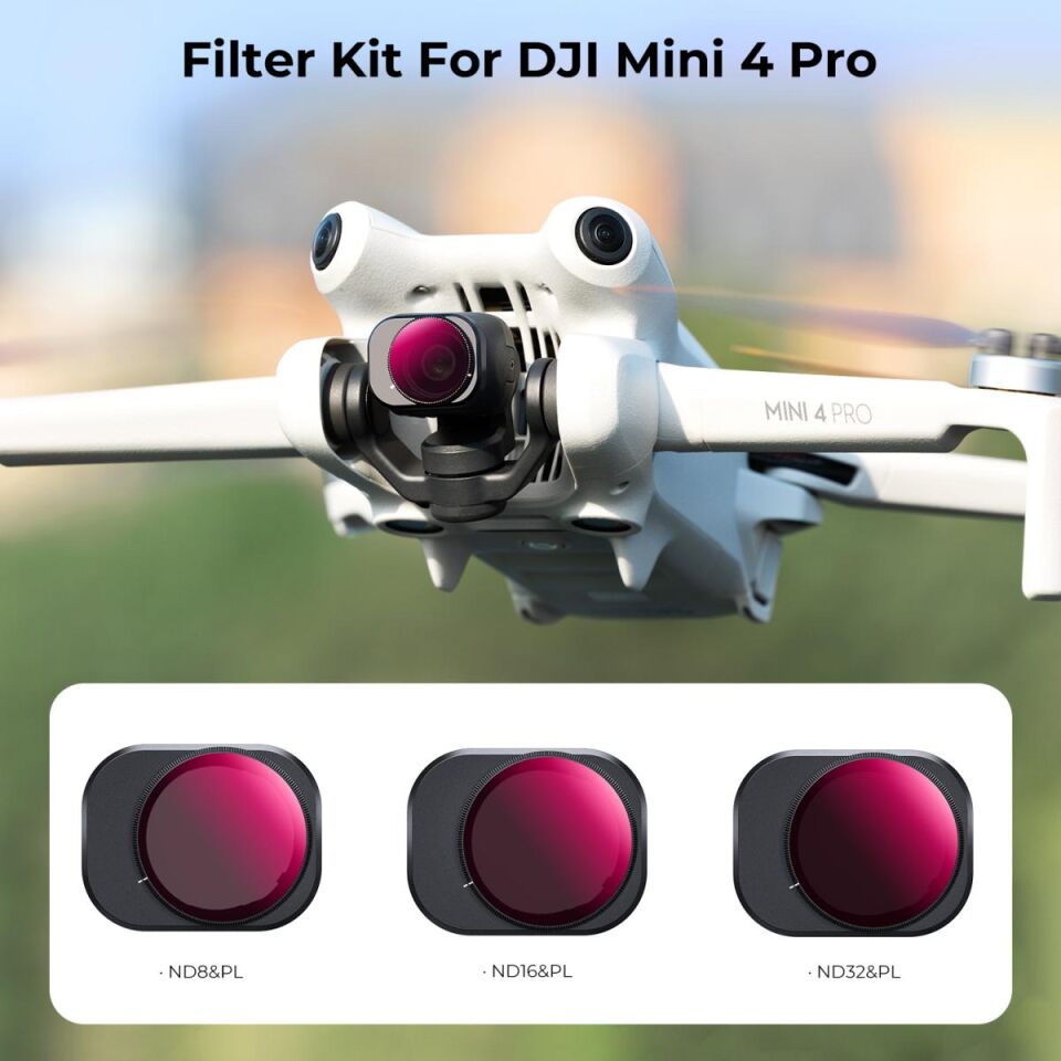 K&F CONCEPT DJI MİNİ 4 PRO ND FİLTER KİT 3 PACK (ND8 + ND16 & + ND32 )