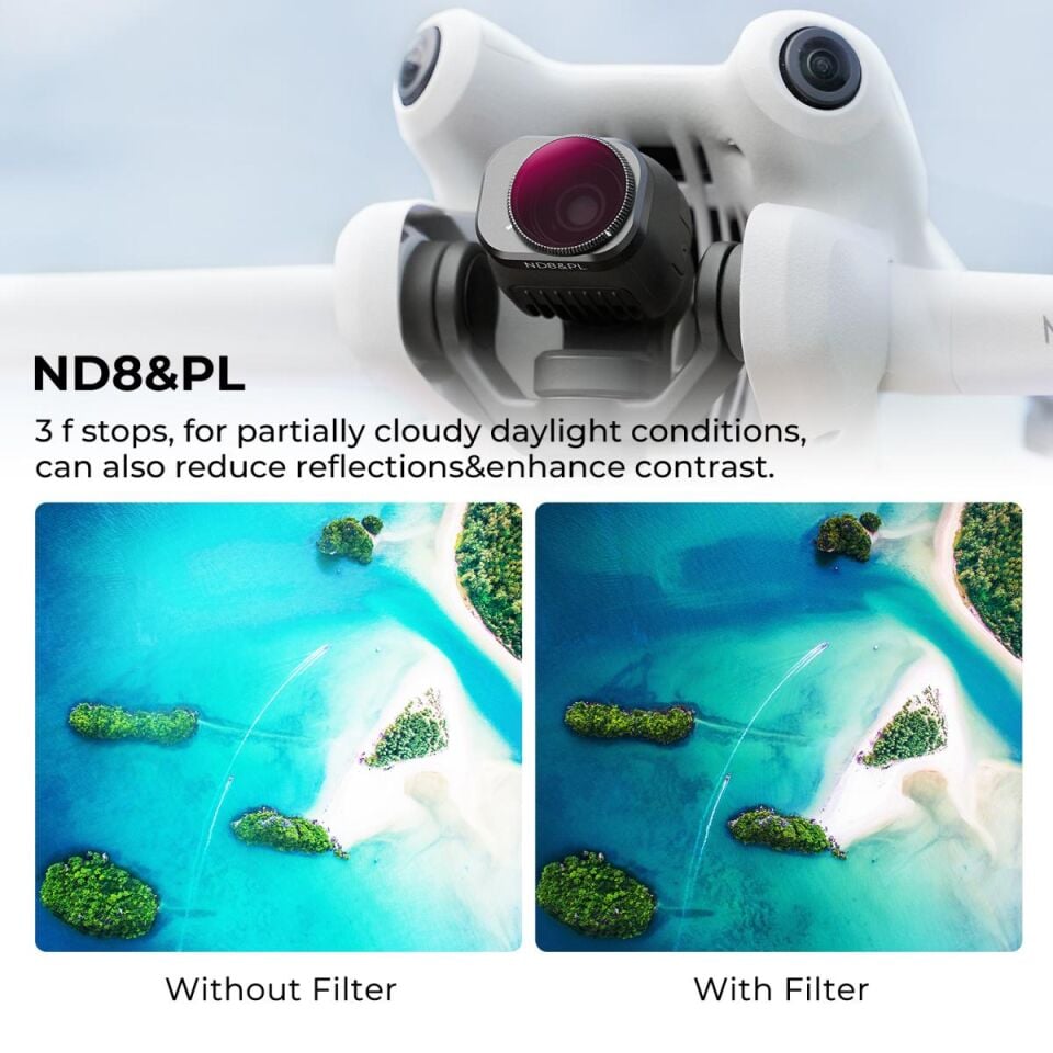 K&F CONCEPT DJI MİNİ 4 PRO ND FİLTER KİT 3 PACK (ND8 + ND16 & + ND32 )