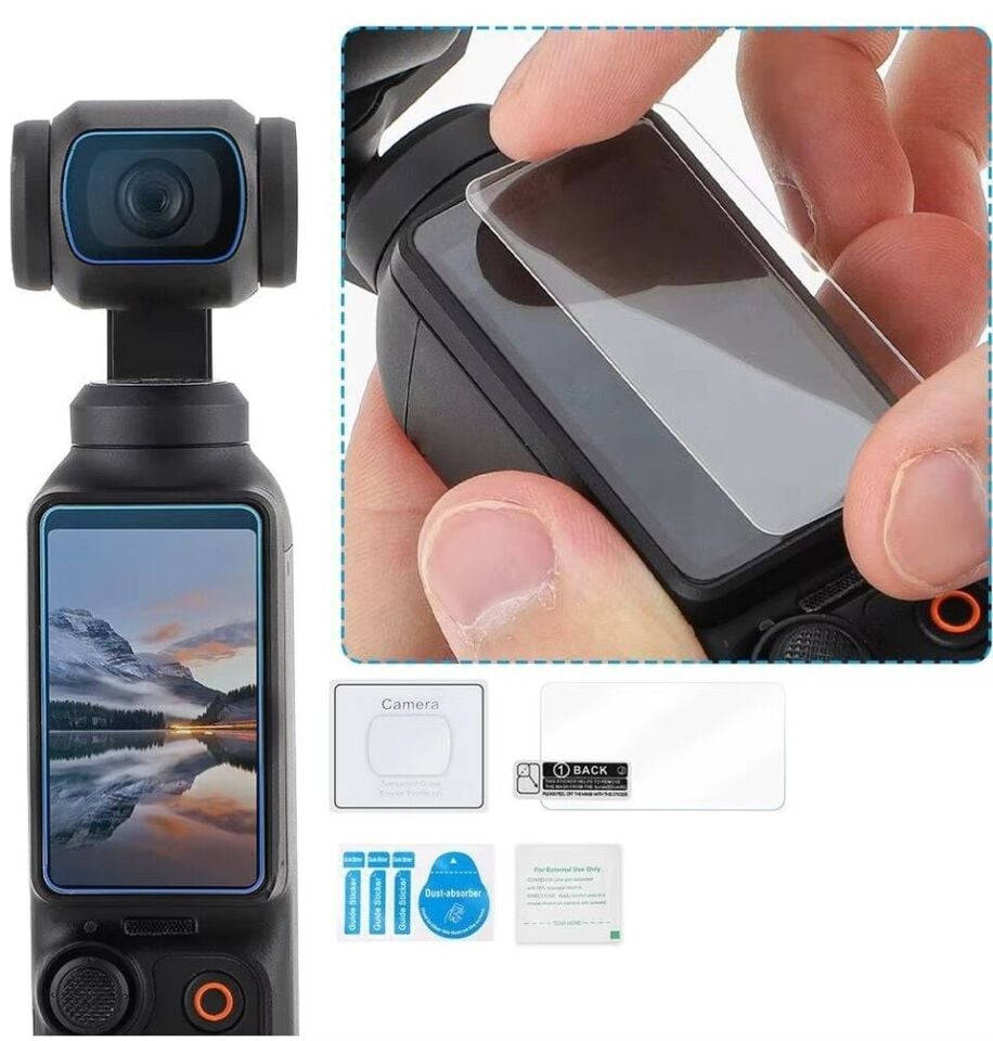 Oem Dji Osmo Pocket 4P / 4 / 3 Için Cam Ekran Koruyucu Seti