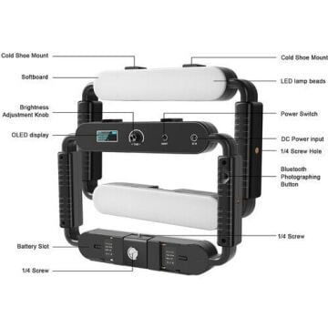 GVM TL-15RS Telefon/Kamera Evrensel LED Işıklı Kafes