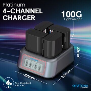 Patona 4178 Platinum USB-C PD 4' LÜ Hızlı Şarj Cihazı Canon LP-E6 LP-E6N - LP-E6P