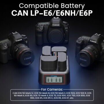 Patona 4178 Platinum USB-C PD 4' LÜ Hızlı Şarj Cihazı Canon LP-E6 LP-E6N - LP-E6P