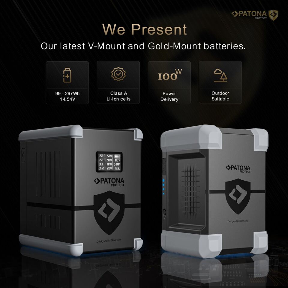 PATONA PROTECT V-Mount Pil V150-PD100 148Wh USB-C USB-A D-Tap 2xDC çıkışı