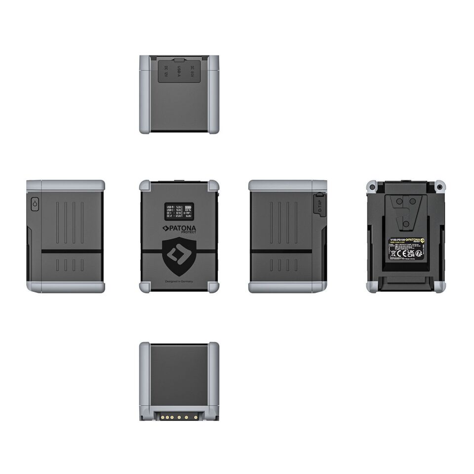 PATONA PROTECT V-Mount Pil V150-PD100 148Wh USB-C USB-A D-Tap 2xDC çıkışı