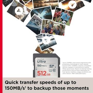 SanDisk 512GB Ultra UHS-I SDXC Hafıza Kartı SDSDUNC-512G-GN6IN