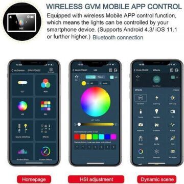 GVM PD60C 60W RGB Dahili Akülü LED Işık
