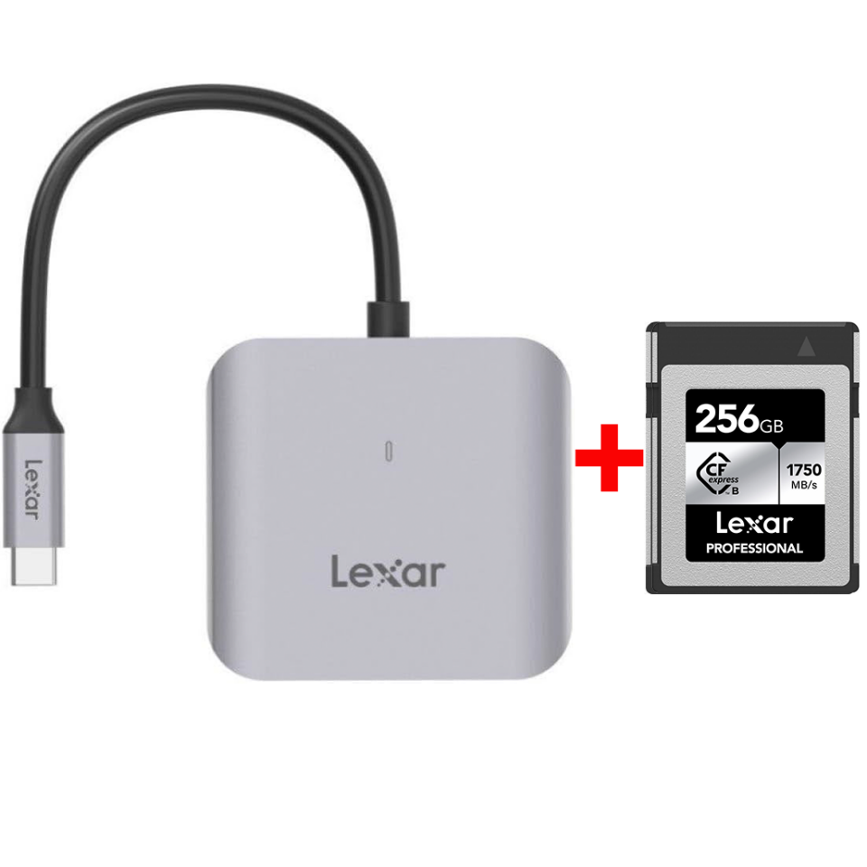 Lexar 256GB Professional CFexpress Silver Type B + Lexar Type B Kart Okuyucu