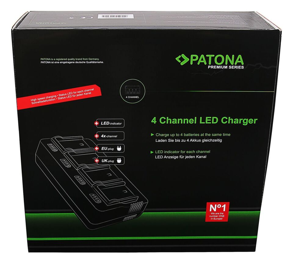 PATONA Premium 1688 / 1691 Sony BP-U30 BP-U60 BP-U90 BP-U95 için  4'lü Şarj Cihazı