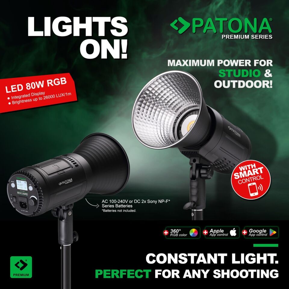 PATONA 4275 LED 80W RGB Fotoğraf ve Video Işığı