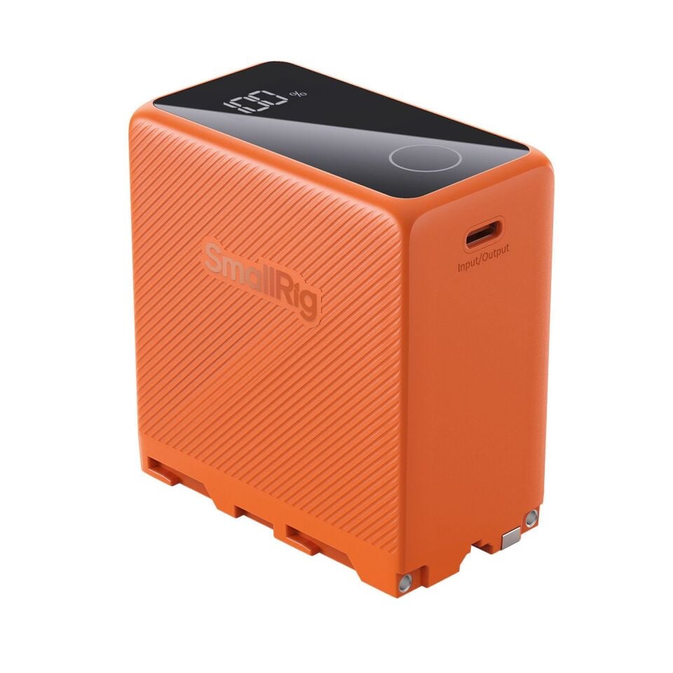 SmallRig 4576 NP-F970 USB-C Şarj Edilebilir Kamera Pili (Turuncu)