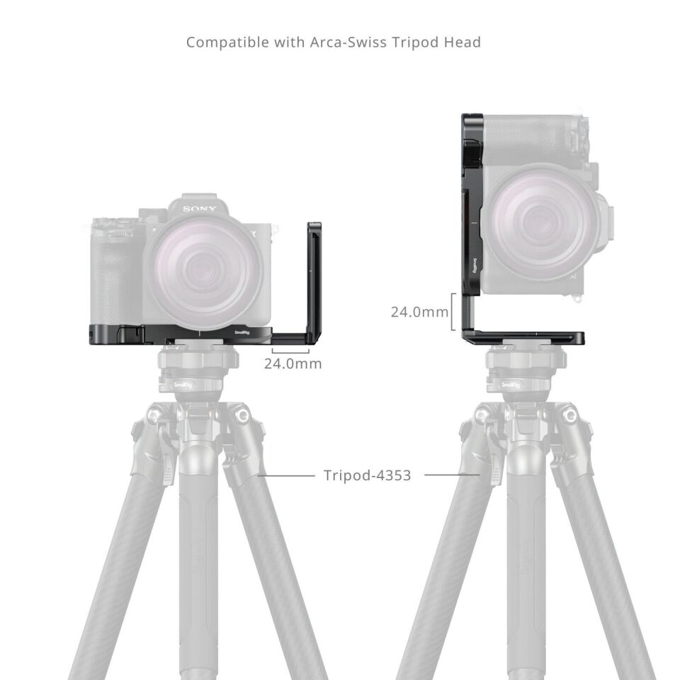 SmallRig 6034 Sony Alpha 7 V / 7R V / 7 IV  için AirTag Yuvalı L Şekilli Montaj Plakası
