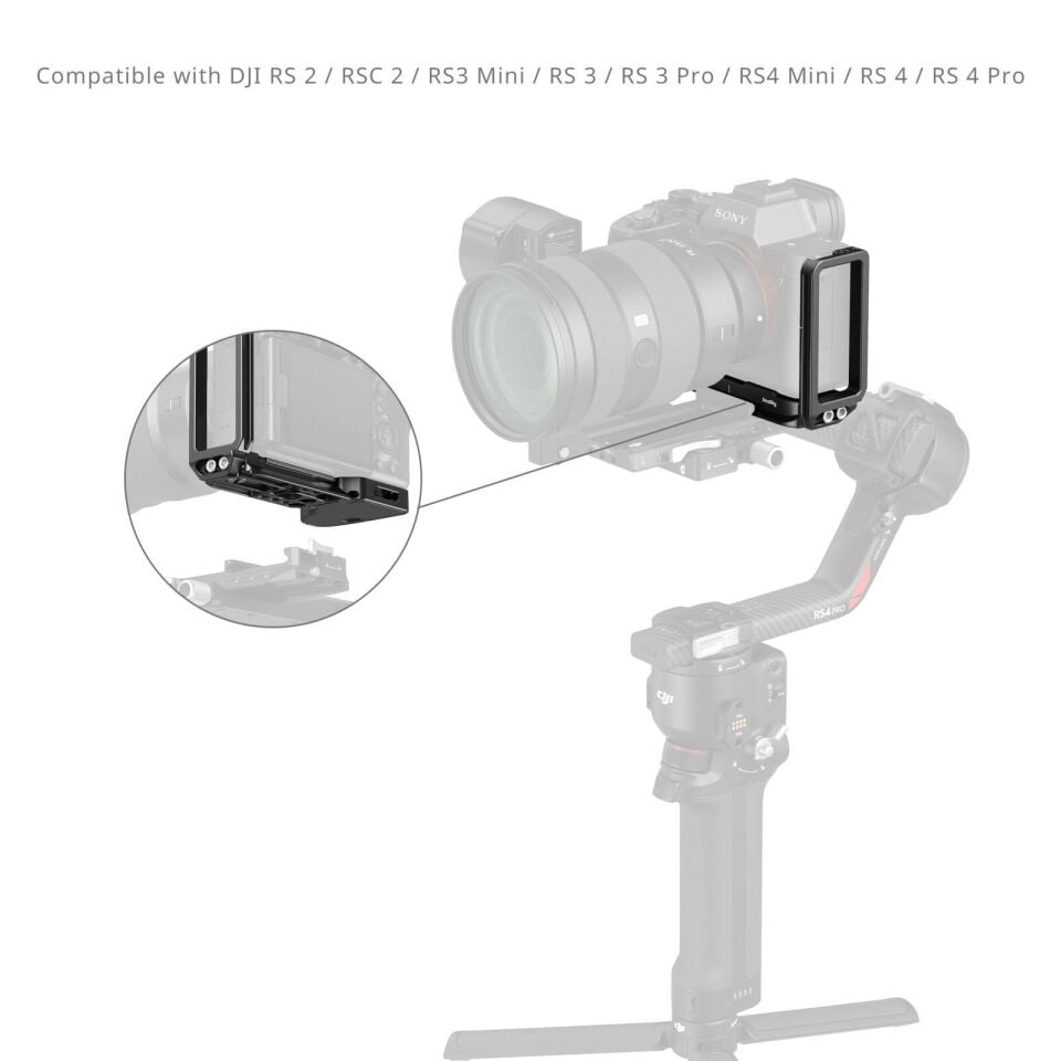 SmallRig 6034 Sony Alpha 7 V / 7R V / 7 IV  için AirTag Yuvalı L Şekilli Montaj Plakası